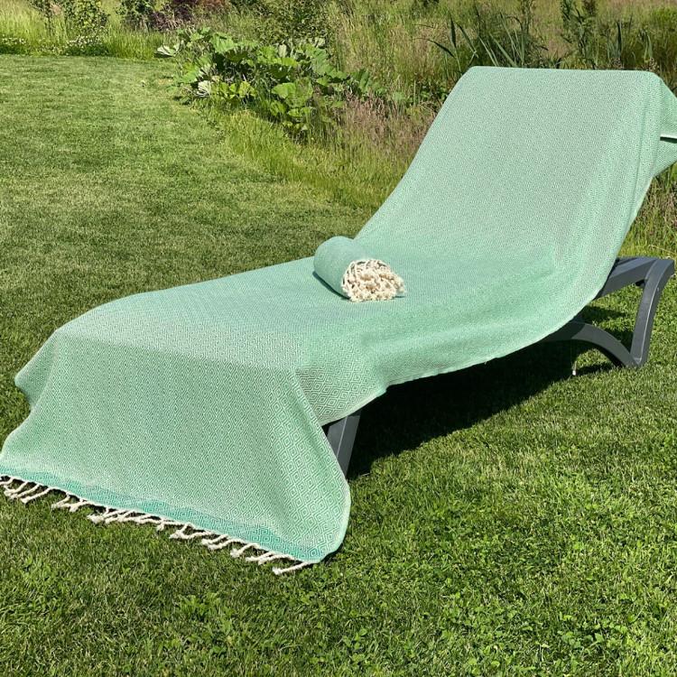 Beach Bed Cover "double Diamond" Size L Green - Mint