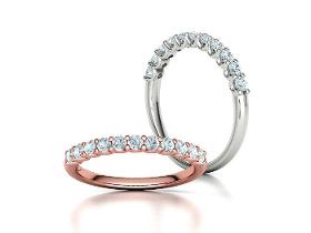 Half Eternity U-образна лента с диамантен пръстен с 11 камък