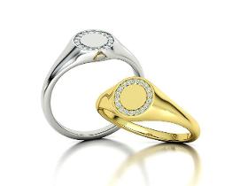 Кръгъл пръстен с печат Pinky Diamond