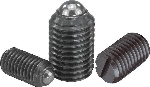 Spring plungers with slot and ball steel