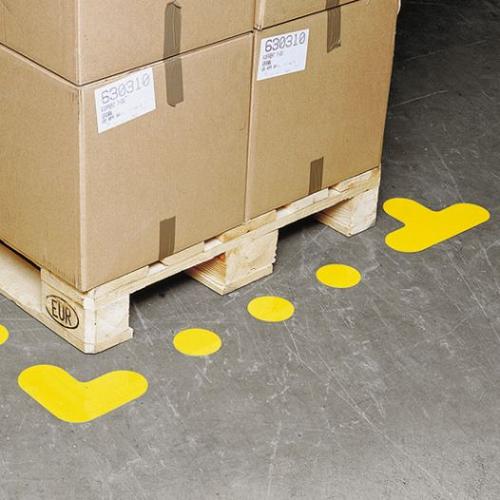 Floor marking symbol "T-shape", yellow