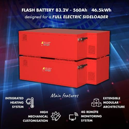 Flash Battery 83.2V 560 Ah - 46.5kWh for a sideloader